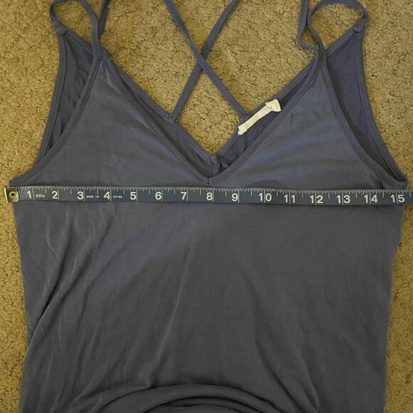 Lush XS Blue Summer Wrap Dress – Crisscross Back, High-Low Hem - Picture 10 of 11